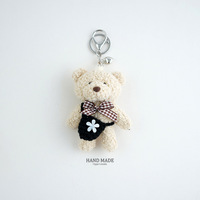 Porte-clés ours en peluche bouclé, pendentif cœur en tricot pour sac, breloque en peluche pour femme, cadeaux de mariage pour invités