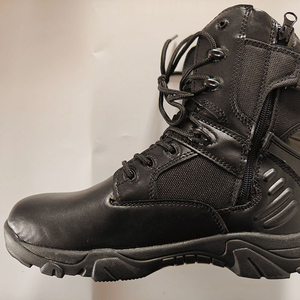 Bottes tactiques pour hommes DF22 en cuir noir, imperméables, bottes de randonnée à la cheville, toutes saisons - Product Image 2