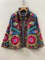 Blouson Bomber en Velours Suzani Fait Main Personnalisé avec Doublure en Coton, Style Hiver Vintage, Fournisseur Artisanal B2B pour l'Exportation