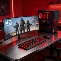 Moniteur de jeu incurvé sans cadre ultra-large 2K 180Hz de 34 pouces à prix de gros, écran haute définition 21:9 pour ordinateur de bureau