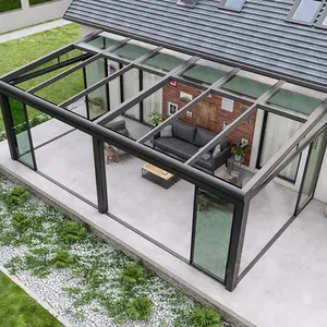 Ikealuminum Veranda Sunroom Aluminium Huis Van Glazen Zonnescherm Jaloezieën Schuifdeur Glassun Kamer Licht Gewicht Van Huis