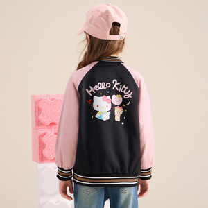 2025 Autumn Baseball Coat for Girls New for <strong>Hello</strong> <strong>Kitty</strong> Casual Sports <strong>Jacket</strong> with Embroidery Outerwear for Little Girls - Product Image 1