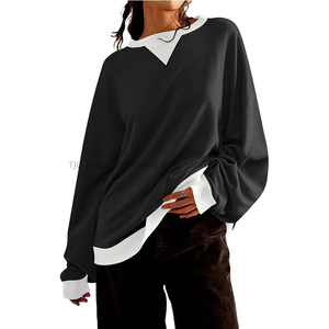 <b>Explosive</b> Loose Casual <b>Color</b> Clash Sweatshirt Women's T-Shirt Fashion - Product Image 5