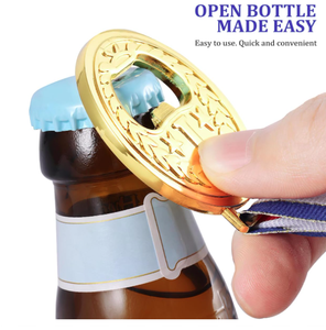 Décapsuleur de poche porte-clés pour bouteilles de bière, outil de voyage portable mini pour le camping, en alliage de zinc chromé - Product Image 3