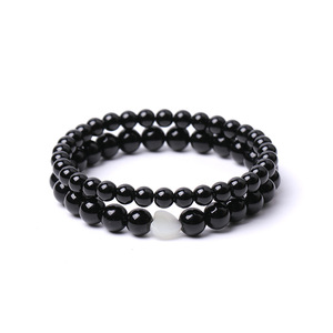 Bracelet en pierres précieuses naturelles 6/8 mm, bracelet en cristal <span class=keywords><strong>de</strong></span> guérison, perles <span class=keywords><strong>de</strong></span> quartz <span class=keywords><strong>rose</strong></span> en forme <span class=keywords><strong>de</strong></span> cœur, bracelet extensible élastique pour cadeau unisexe - Product Image 4