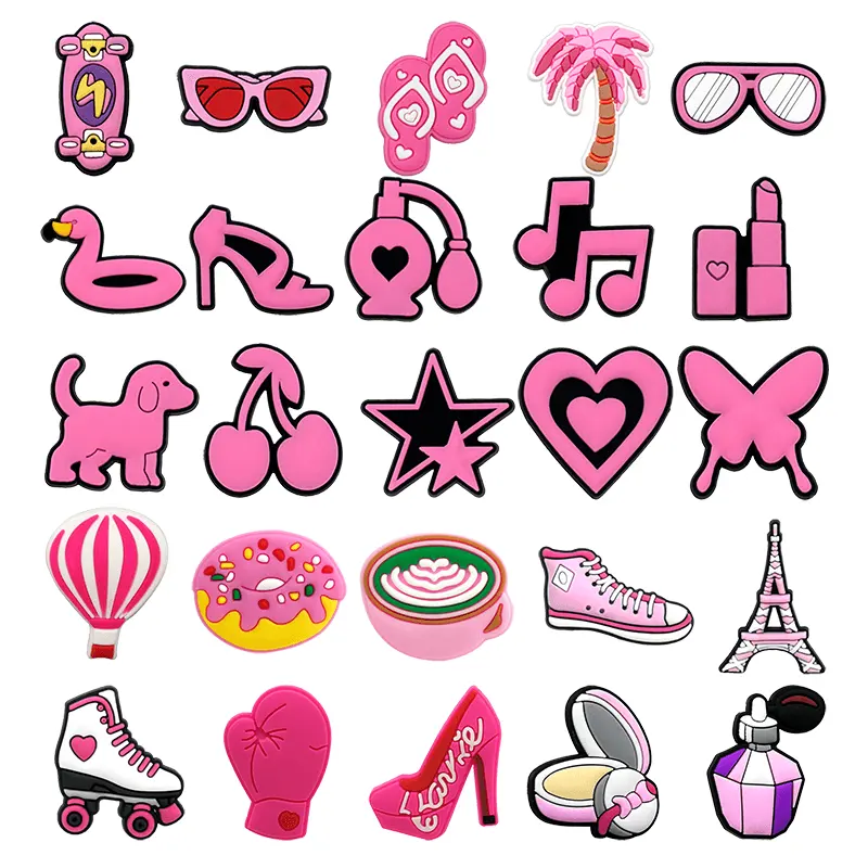 Vendita calda su misura della signora della ragazza decorazioni scarpe flamingo palloncino dog sandali accessori per occhiali da sole fiore make up pvc zoccolo charm