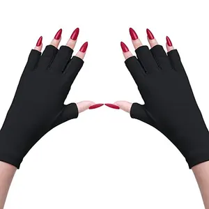 Sarung tangan pelindung Anti UV untuk lampu kuku Gel, perlindungan profesional untuk manikur seni kuku perawatan kulit sarung tangan tanpa jari melindungi