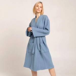 Bata de algodón transpirable cómodo camisón suelto cuatro estaciones mujeres jóvenes Albornoz pijamas ropa de casa - Product Image 2