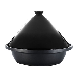 Tagine 32 cm en aluminium antiadhésif avec base à induction, grande tagine marocaine de cuisine avec couvercle en porcelaine - Product Image 6