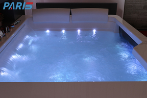OEM/ODM Custom ized Indoor Air Jetted Whirlpool Hot Sale Acrylglas Wasserfall Massage für 2 Personen Drainer Villa Badewanne - Product Image 5