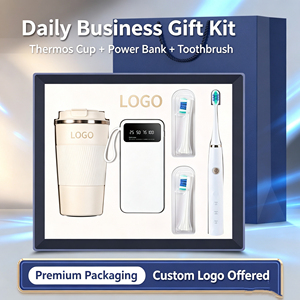 Coffret Cadeau d'Entreprise : <span class=keywords><strong>Tasse</strong></span> à Café Isotherme & Brosse à Dents Sonique avec Têtes de Rechange, Boîte Cadeau Souvenir Personnalisée avec Logo pour Clients d'Entreprise - Product Image 3