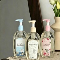 Bouteille ronde en PET 50ML/500ML avec pompe distributrice pour articles de toilette, sous-vêtements, lessive, gel douche pour animaux de compagnie – Contenant de gel douche haut de gamme