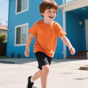 Crianças Meninos & Meninas de Manga Curta 100% Algodão Tecido Verão Coreano-estilo T-shirt Casual - Product Image 3