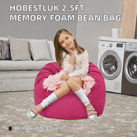 Hobestluk Pouf rectangulaire 2,5 pieds, une place, rembourrage en mousse à mémoire de forme, housse lavable en machine, petite taille pour salle de jeux et salon