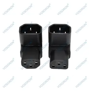 IEC 320 C14 to C13 Power 90 Degree Right Angled Extension Converter Connector Adapter