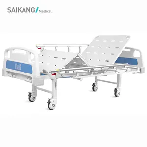 A2k SAIKANG fabrika alüminyum alaşımlı yan ray 2 fonksiyonlu katlanabilir hasta hemşirelik hastane yatakları fiyat