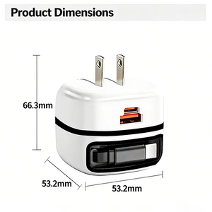 Chargeur rapide GaN 65W 3-en-1 avec ports USB Type-C, adaptateur secteur PD 25W USB-C et câble rétractable pour iPhone 17 <span class=keywords><strong>Samsung</strong></span> - Product Image 6