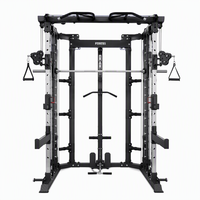 Machine Smith de qualité commerciale tout-en-un pour la maison - Rack de musculation multifonctionnel avec système de croisement de câbles haut/bas