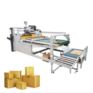 high quality semiautomatic carton box pressing gluing machine corrugated box folding and gluing machine price in china