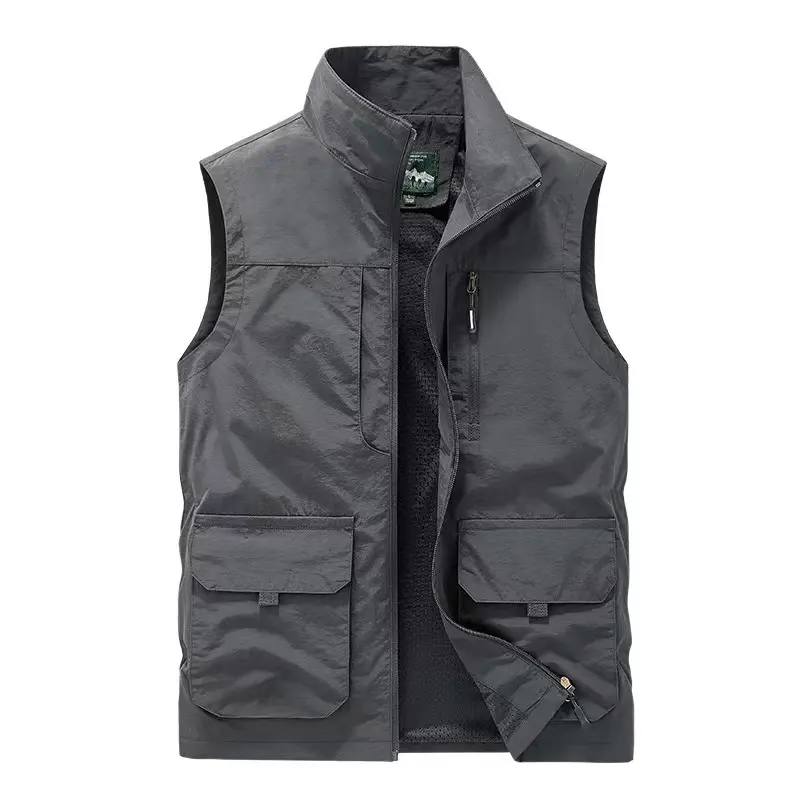 OEM 2024 High Quality Men Sports Vest Utility Vests Casual Jacke Men's Fishing Waistcoats Sleeveless Gilet Custom Logo