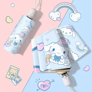 Kawaii Cinnamoroll güneş şemsiyesi Anime benim melodi Cinnamoroll UV mi sevimli karikatür kız UV katlanır şemsiye önlemek