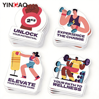 Autocollants personnalisés pour le fitness, autocollants avec logo, autocollants découpés, autocollants en vinyle imperméables, haute brillance pour les emballages de bouteilles d'eau, entreprise