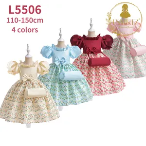 FSMKTZ Beaded 3D Embroidered Flower Girls Dress Princess Dress Up Formal Children Party Costume for Kids 4-13 Years Old