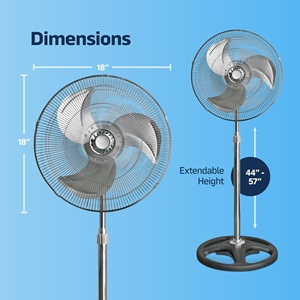 พัดลมตั้งพื้นปรับระดับได้ 110V แบบส่ายได้ 3 ใบพัด วัสดุโลหะ สำหรับระบายความร้อนในบ้าน รถบ้าน โรงรถ โรงแรม ปลั๊กแบบ US - Product Image 4