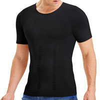T-shirt de compression respirant à manches courtes pour homme, effet ventre plat, ajustement ajusté, sous-vêtement de sport sculptant le corps