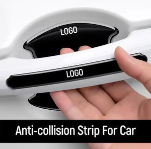 8pcs Stiker Dekorasi Eksterior Mobil Stiker Anti Gores Hitam Perekat Sendiri Pelindung Gagang Pintu Mobil - Product Image 3