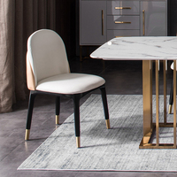 Chaises de salle à manger PURUO, style moderne et décontracté, en velours noir et beige, design italien de luxe, style européen, pour restaurant.
