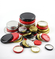 Bouchon métallique à visser de 38 mm, 43 mm, 53 mm, 63 mm, 70 mm, 82 mm pour pots en verre de confiture, miel, piment, lait