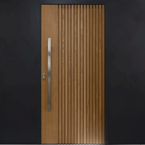 Porte d'entrée contemporaine en bois massif, porte de sécurité haut de gamme pour hôtel de luxe, projet de bâtiment commercial, prix de gros - Product Image 2