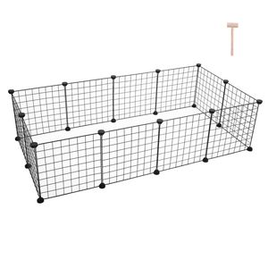 Parc de jeu portable pour petits animaux Db, clôture rectangulaire en fil métallique réglable avec fermeture à bouton-pression pour cochons d'Inde et lapins - Product Image 6