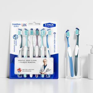 Cepillo de dientes de nailon de cerdas duras de limpieza profunda de alta densidad personalizado de marca Premium del Reino Unido con limpiador de cepillo de lengua con embalaje en blíster - Product Image 2