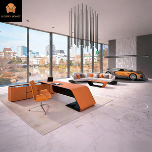<span class=keywords><strong>Bureau</strong></span> de direction Bugatti-<span class=keywords><strong>Bureau</strong></span> de direction haut de gamme au design italien en forme de L avec <span class=keywords><strong>coin</strong></span> orange et chaise d'<span class=keywords><strong>ordinateur</strong></span> - Product Image 1
