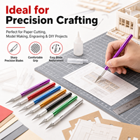 Hot Selling Diy Art Craft Hobby Zes-Blade Exacto Cutter Messenset Aanpasbare Aluminium Gravure Oem Beschikbaar