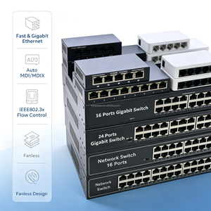 Switch de Red No Administrado Plug & Play con Protección contra Rayos de 4KV, 5/8/16/24 Puertos, 10/100Mbps, 10/100/1000Mbps para Expansión de Red - Product Image 5