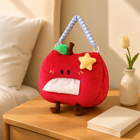 Adorable Housse de Boîte à Mouchoirs Murale en Peluche Coton Pomme Multifonction pour Chambre d'Enfant, Chambre à Coucher, Décoration Intérieure