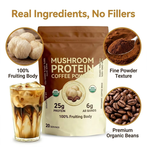 OEM Instant Protein <strong>Collagen</strong> Mushroom Coffee Protein <strong>Powder</strong> Sugar-Free Keto Instant Protein Coffee Blend Organic - Product Image 1