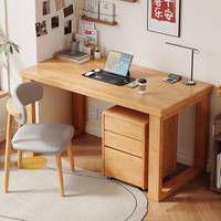 Bureau double en bois massif pour la maison, bureau d'étude pour deux personnes, bureau d'ordinateur extensible DB10 #   Chine
