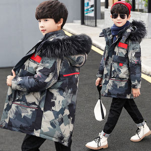 Vestes d'Hiver pour Grands Garçons Adolescents 2021 Manteaux Épais et Chauds à Capuche en Fourrure pour Enfants de 4 6 8 10 12 <span class=keywords><strong>14</strong></span> <span class=keywords><strong>Ans</strong></span> - Product Image 2