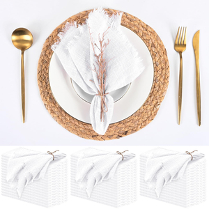 Servilletas de Tela de Algodón Lavables, Reutilizables y Duraderas para Decoración Elegante de Bodas y Restaurantes, con Tamaño Personalizable - Product Image 1