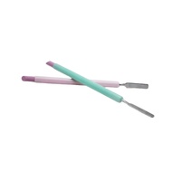 YALIXIN Outils de luxe pour nail art, stylo en acier à double tête gravée, manche en acrylique, personnalisable avec logo, pour ongles