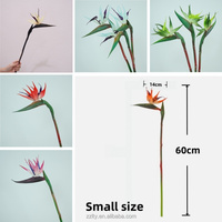 Künstliche Paradiesvogelblume aus Pongee-Stoff Einzelner Stiel Weihnachtsstern für Kranz Girlande Weihnachtsbaum DIY Dekoration
