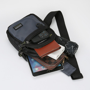 LJY ZASHUN Sac de poitrine pour homme en nylon, grande capacité, sac bandoulière pour tous les jours, voyage en plein air, gris, noir, vert, bleu - Product Image 3