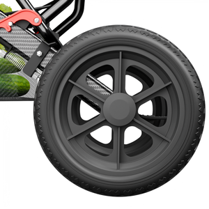 碳纤维碳钢框架旅行轮椅 12 英寸实心轮胎 双弹簧悬架 带购物车 适合老年人和残疾人 - Product Image 5