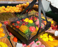 Boîte cadeau avec couvercle transparent personnalisé, boîte d'emballage en carton rigide pour fruits, présentation de cadeaux de fête