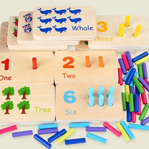 Juguete Educativo <span class=keywords><strong>de</strong></span> Madera Beiyang Montessori para Niños, Tablero <span class=keywords><strong>de</strong></span> Emparejamiento Cognitivo <span class=keywords><strong>de</strong></span> Colores, Aprendizaje <span class=keywords><strong>de</strong></span> Matemáticas Tempranas - Product Image 1
