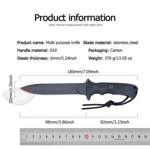 Cuchillo Táctico de Acero Inoxidable para Caza y Camping, Hoja Fija, Punta Caída, Mango de Plástico, Soporte de Personalización OEM/ODM 1 - Product Image 6